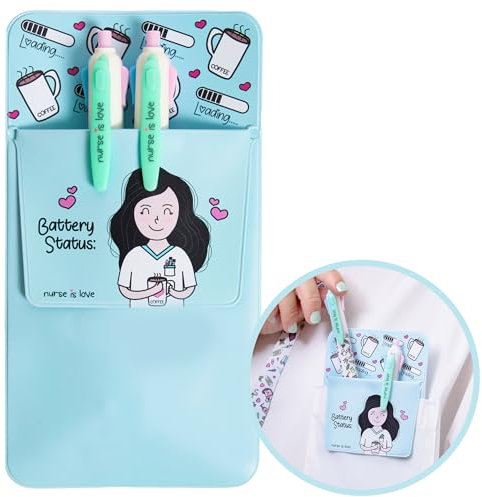 Nurse is Love Pochette Infirmiere Pour Blouse AQUA - Pochette Infirmiere | Porte Stylo Infirmiere | Pochette Aide Soignante Personnalisé adaptée pour Porte Badge, Ciseaux | Infirmiere Accessoires