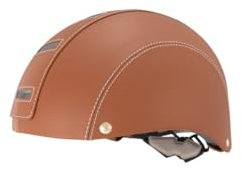 Via Veneto the Original Fahrradhelm im Vintage-Retro-Stil, Toffee, veganes Leder, bequem, geeignet für alle Fahrräder, Uni, für Erwachsene und Damen, Braun, Größe M