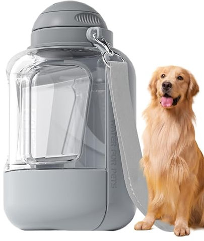 Borraccia per cani, Borraccia da viaggio per cani - Borraccia per cani da viaggio | Distributore d'acqua per cani 2 in 1, bottiglia per cani di grande capacità con mangiatoia per alimenti, bottiglia d