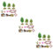 Vaguelly 3 Sets Hausbaummodell Sandtisch Obstbaum Sandtisch Bauernhaus Minihaus Simulation Obstbaummodell Szenenmodell Simulation Zaunmodell Mini Hundehütte Faux Obstbaum