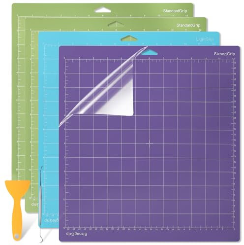 ShipeeKin 4stk Schneidematte für Cricut, 30,5 x 30,5 cm (12x12 Zoll) Schneidematte für Silhouette Portrait, Ersatz-Zubehör für Cricut Explore Air 2/Air/One Maker (Standard Strong LightGrip)