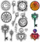craspire Transparente Stempel Mit Vintage Schloss Und Schlüssel Retro Uhr Dekorativer Gummi Siegelstempel Geschenk Wiederverwendbar Transparentes Silikon Für DIY Scrapbooking Journaling