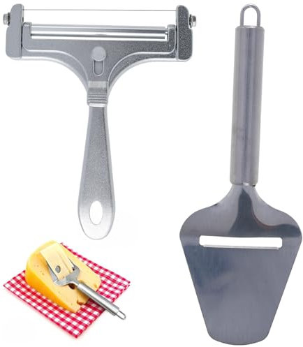 Cheese Slicer Kit Stainless Steel Cheese Wire Cutter Adjustable Thickness Cheese Slicers with Handle Kitchen Gadgets for Butter Cheese(Style 1)