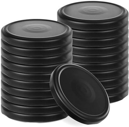 KADAX Couvercle à vis fi82 mm x 20 pcs, Couvercle twist-off Ensemble en métal, Couvercle de rechange pour bocaux, Couvercle avec 6 crans d'encliquetage pour bocaux droits et bocaux de conserve