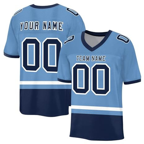 Personalisiert American Football Trikot Herren Sporthemden mit Namen Nummer Personalisierte Schnelltrocknend Atmungsaktiv T-Shirt Practice Jersey Shirts Kurzärmelig für Männer Damen Kinder, S ~ 7XL
