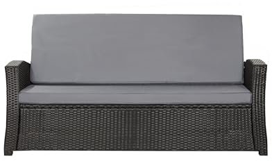 Setgarden® Bankauflage Polyrattan Gartenbank Sitzauflage, Bequeme Sitzauflagen für Gartenbänke – perfekte Auflagen für Ihr Gartensofa oder Ihre Hollywoodschaukel (Hellgrau, 180x60x50 cm)