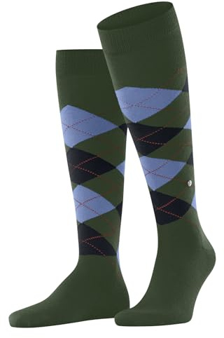 Burlington Herren Kniestrümpfe Edinburgh M Kh Wolle lang gemustert 1 Paar, Grün Asparagus 7045, 40-46