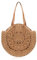 Risipu Round Straw Bags for Women - Handwoven Beach Bag with Leather Handles, Boho Crossbody Purse for Summer, Travel, Shopping & Holidays (Brown)