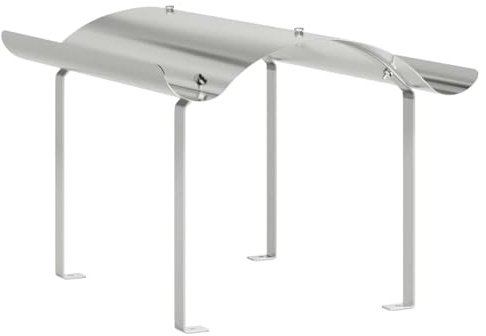 vidaXL Cappello per Camino Argento 59.5 x 50 x 36.5 cm, Cappa per camino moderna, accessorio durevole, perfetta per giardino e terrazzo, migliora il calore all'aperto