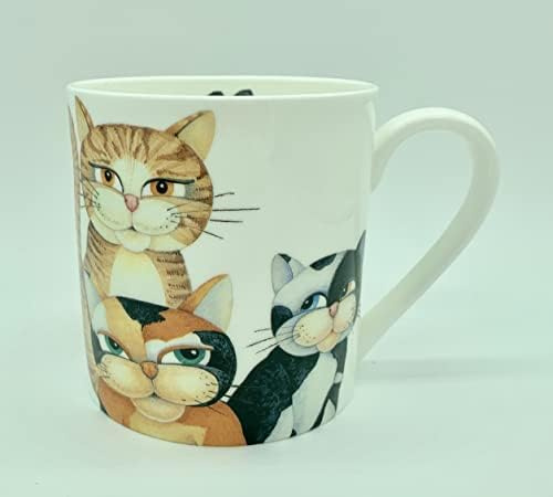 heritage Large 1pt Bone China Mug in The O'Malley Cats Design