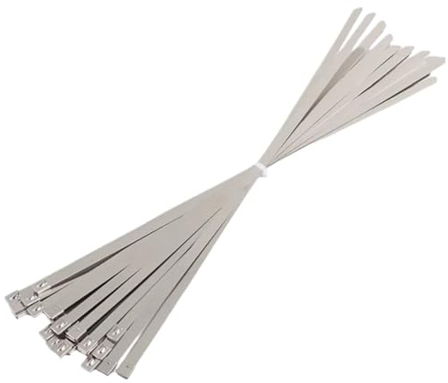 Metallkabelbinder Kabelbinder aus Edelstahl 304, detektierbar, verschiedene Größen, mehrere Stück(50pcs,10x100mm)