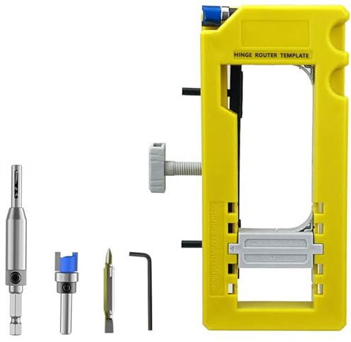 Door Hinge Jig, Door Hinge Jig for Router, Door Lock Installation Kit, Adjustable Plastic Hinge Router Jig Hinged for Cabinet Door Installation and Woodworking Projects