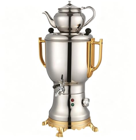 Samovar électrique 1800w, Théière Inox 4l, Théière Inox 1l