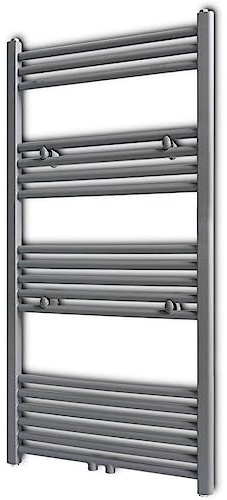 Ordellia Radiateur sèche-Serviettes Eau Chaude Gris 600x1160 mm avec 18 Barres transversales en Acier pour Salle de Bain Chauffage Mural économie énergie