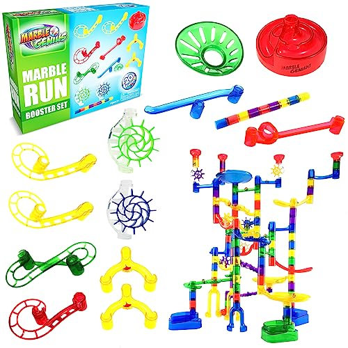 Marble Genius Marble Run Booster Set - 20 Teile insgesamt (Murmeln Nicht enthalten), Bauklötze Spielzeug für 3 Jahre und älter, mit Anleitung App-Zugang, Add-On Set, Primary