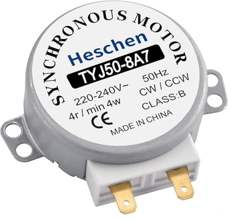Heschen Moteur synchrone TYJ50-8A7 220-240VAC 4R/Min CW/CCW 50Hz pour table de tour de four à micro-ondes