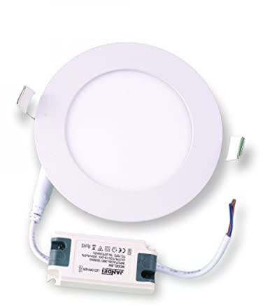 Jandei - Downlight LED Panel Extraplano Redondo. Iluminación 6W, Perfecto para Baño, Cocina, Salón, Pasillo, Techo, Empotrar. Ahorro de energía. (Blanco Cálido 3000K)