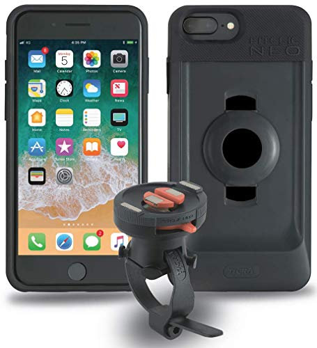 TIGRA SPORT TE0233 FitClic Neo Selbstsicherndes magnetisches Fahrrad-Befestigungssystem mit Handyhülle und Fahrradgurt-Halterung für iPhone 6 Plus/6S Plus/7 Plus/8 Plus