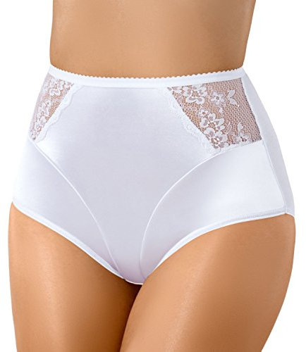 Bauchweg Unterwäsche Damen Miederslip mit Bauch-Weg-Effekt Shapewear Stark Formend Miederhose Slip Hochzeitsdessous Große Größen (M, Weiß)