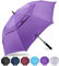 ZOMAKE Paraguas Golf Antiviento Automatico 68 Pulgadas,Extra Grande Paragua Resistente con Doble Toldo Venteado Impermeable A Prueba de Viento Palo Paraguas para Hombre Mujer(Violeta Claro New)