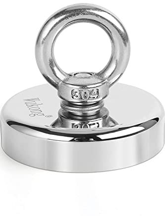 Wukong 60mm Durchmesser Magnet Stark Magnet Fischen Neodym Magnet N52 Magnet Groß mit Öse für Zuhause, Werkstatt, zum Magnetfischen