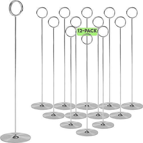 Gray Bunny Tischkartenhalter, 30,5 cm hoch, 12 Stück, Chrom Silber, Tischmenühalter, Harp-Clip, Nummernhalter, Rezepthalter, Reserve-Kartenhalter, für Restaurant-Hochzeiten