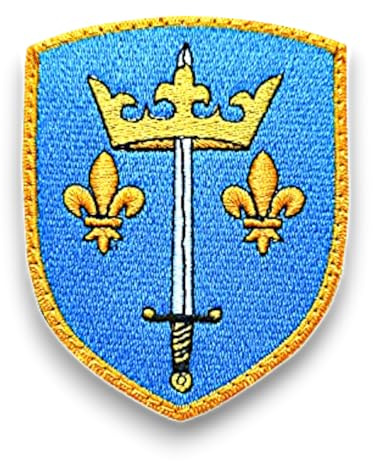 Ecusson Patch de JEANNE D'ARC - Pucelle d'Orléans - Ecusson Jeanne d'Arc avec dos scratch - Support à coudre Offert- Made in France - Taille 8x6,4cm