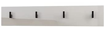 Vladon Wandgarderobe Wandpaneel Garderobenpaneel Linea V2, Made in Germany, in Sandgrau Hochglanz