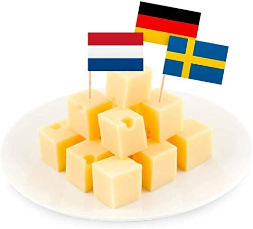 Carpeta 150 Flaggen-Picker * LÄNDER DER Welt * als Deko für Mottopartys, EM, WM und Geburtstag | Flaggenpicker Picks Fähnchen