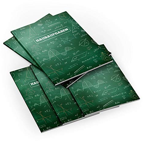 itenga Set 5X Hausaufgabenheft Formeln Tafel DIN A5 96 Seiten Schulbedarf Meine Hausaufgaben für Gemeinschaftsschule Gymnasium