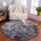 Calore Teppiche Runde Schlafzimmer Teppiche Wohnzimmer Teppich Flauschig Waschbar Indoor Bodenmatte für Spielzimmer und Kinderzimmer (Grau Schwarz, 140 cm)