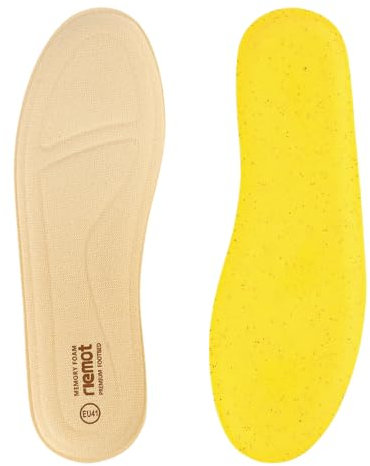 riemot Solette Memory Foam Uomo Donna, Soletta Scarpe per Stivali da Lavoro e Scarpe da Passeggio, Sport Solette per Assorbimento Degli Urti e Ammortizzazione, Comfort, Soffice - Beige 38 EU