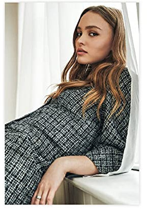 Schauspieler Lily Rose Depp 45 Leinwand-Poster, Wandkunst, Deko, Bild, Gemälde für Wohnzimmer, Schlafzimmer, Dekoration, 40 x 60 cm, ohne Rahmen: