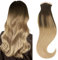 hotbanana Tape in Extensions Echthaar, 40cm Tape Extensions Echthaar 16 Zoll 20 Stück 50g Balayage Schokoladenbraun bis Dirty Blonde Echthaar Extensions Tape Gerade Remy Echthaar Tape Extensions