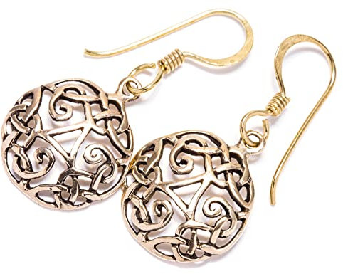 WINDALF Celtic Irische Ohrringe DARIN 3.1 cm Keltische Triskele Ohrschmuck Bronze