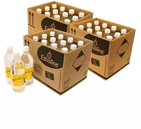 36 BOTTIGLIE DA 1 LITRO DI COMBUSTIBILE ECOLOGICO ETHALINE BIOETANOLO