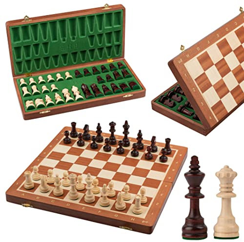 Tournament Schach Spiel Set NO. 4 | Master Of Chess | Intarsien Edles Schachbrett 38 x 38 cm | Schachspiel Holz Hochwertig - Staunton Chess Set für Alle