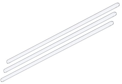 sourcing map Borosilicate Glass Stick 11.81 Length 8mm Dia Stir Rod Mixing Tools with Both Ends Round for Lab Kitchen Science 3Pcs