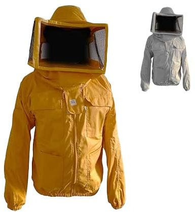 URBANSBEE Giacca Apicoltore Cotone professionale per Tuta Apicoltura con Quadrato Cappello Maschera Velo Beekeeping Jacket Apicoltori Camiciotto protezione