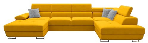 Mirjan24 Ecksofa Cotere Bis Premium, Eckcouch, Sofa mit Schlaffunktion und Bettkasten, U-Form Couch Wohnlandschaft (Venus Ve. 2916 + MIU 2059, Seite: Rechts)