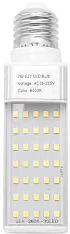 Luusclr Fishpod White Plant Aquarium 7W Grow Light LED Tank Fish Coral Bulb E27 Lamp, Silver