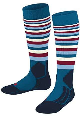 FALKE Unisex Kinder SK2 Stripes Skisocken mittelstarke Polsterung