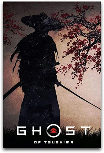 Enartly Leinwand Bilder Ghost of Tsushima Dekorative Schlafzimmermalerei 60x90cm Kein Rahmen