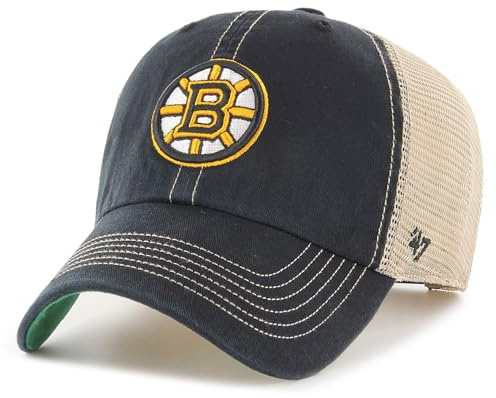 '47 Boston Bruins Herren Damen Trawler Clean Up Verstellbarer Snapback Schwarz Team-Farbe Logo Hut, Schwarz, Einheitsgr??e