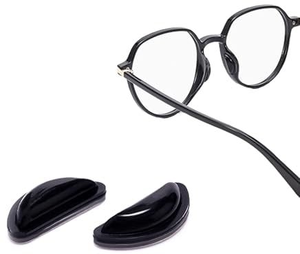 PIPJOY Eyeglass Nose Pads, Adhesive Anti-Slip Nose Pads, Soft Silicone Nose Pad Cushion for Glasses, Eyeglasses, Sunglasses (10 Black Pairs)
