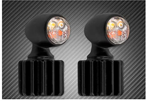 DENJAY Motorrad Blinker Motorrad Blinker Bremslicht Vorne Hinten Lauflicht Schwarz/Chrom Universal (Farbe : Schwarz)