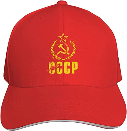 LOUJIN CCCP UdSSR Hammer & Sichel Hut Baseballkappe Ente Zunge Kappe Outdoor Cap Mode Schwarz, rot