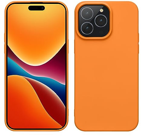 kwmobile Case compatible with iPhone 15 Pro Case - Soft Slim TPU Silicone Phone Cover - Fruity Orange