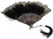 RORPOIR Fächer Faltbar Fächer Für Frauen Handfächer Schwarzer Spitzenbesatz Mädchen-Haltefächer Frauen-Party-Fächer Plume-Design-Fächer Japanischer Handfächer Make-Up Lupine