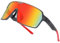 ULTR Sportbrille Herren SWIFT - Leichte Fahrradbrille Damen - Bequeme Sport Sonnenbrille mit Anti-Slip Pads - Schnelle Brille Rennrad, Joggen, Beachvolleyball & MTB Brille (Schwarz (Rotes Glas))